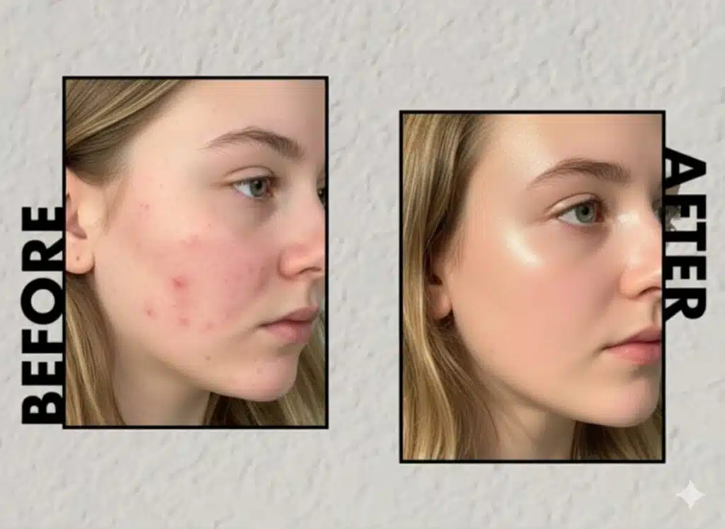 effect of using azelaic acid before and after