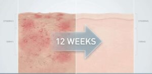 woman cheeks with clear, even-toned, and calm skin after consistent azelaic acid use, smiling with natural confidence.